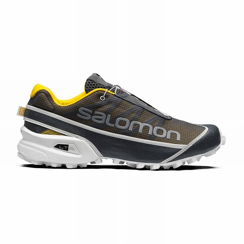 SALOMON STREETCROSS Philippines - Men's Trail Running Shoes - Dark Blue/Yellow | 865102-XCM